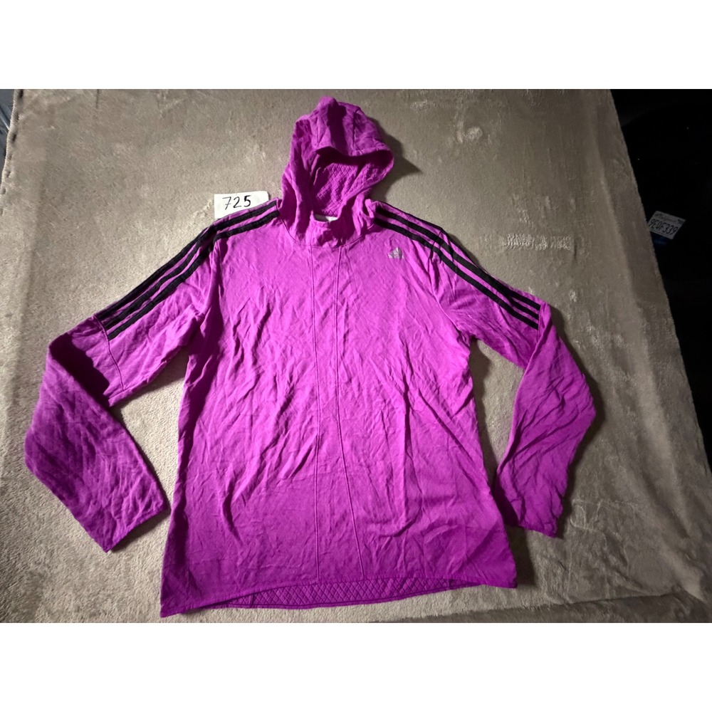 Adidas Response Hoodie Womens L Purple Climalite Running Top